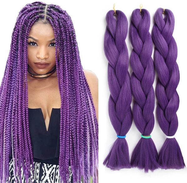 Extensões de cabelo de crochê sintético, cor sólida, xpressão, caixa de crochê, tranças jumbo, cabelo barato para quem5808665