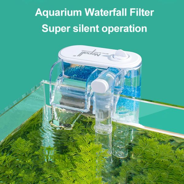 Zubehör Filter Aquarium Aquarium Wasserfall Hängen an externer Sauerstoffpumpe Wasserfilter Reine Wasserqualität für kleine Aquarienzubehör