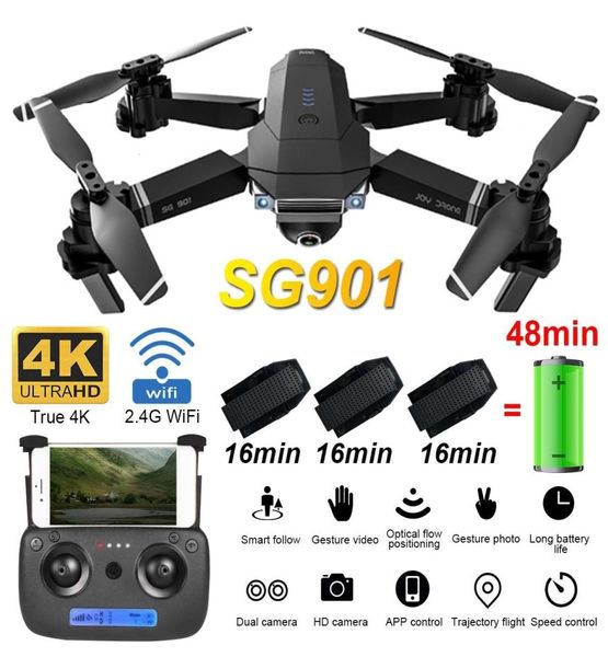 SG901 Kameradrohne 4K HD Dual-Kamera-Drohnen Follow Me Quadcopter FPV Profissional Professionelles GPS Lange Akkulaufzeit Drohne T1910164684440