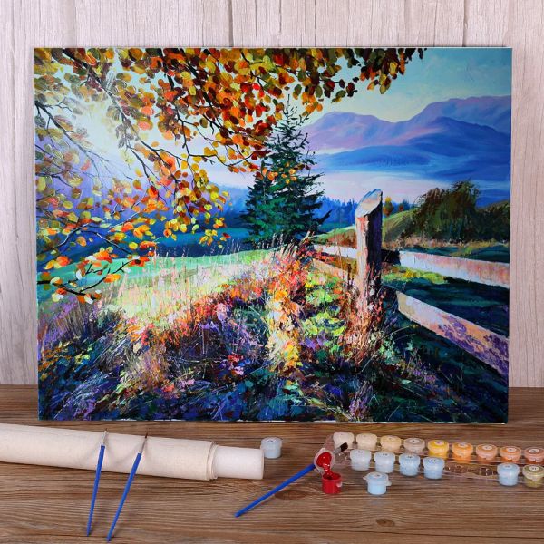 Número Paisagem Pintura Diy Sunny Morny By Numbers Complete Kit Acrílico Tintas 40*50 Canvas Pictures feitos de adultos feitos à mão Desenho