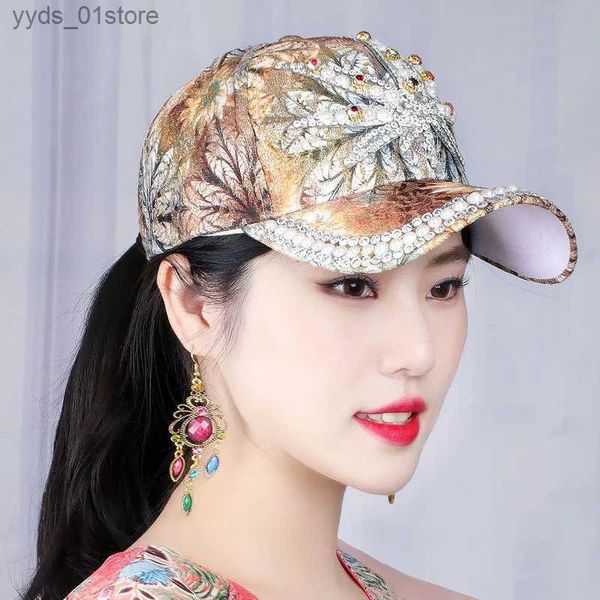 Ballkappen Schwerindustrie Luxus Baseballmütze Snback Damen Frühling und Sommer Elegant Retro Wunderschöne Perle Brilliant Diamond Hat C L240314