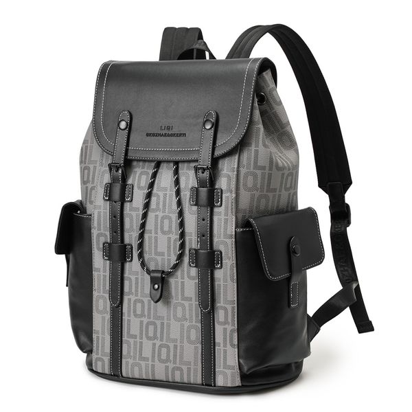 Luxus Marke Leder Männer Frauen Rucksack Große Kapazität Reise Rucksack Junge Laptop Schule Tasche Männliche Business Schulter Tasche Schwarz Für mädchen jungen Handtaschen