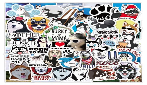 50 PZ Husky Cartoon Pet Dog Graffiti Adesivi Impermeabile Kawaii Carino Cancelleria Bagagli da Viaggio Laptop Skateboard Pelle Scrapbooking5172892