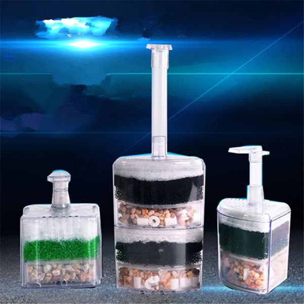 Acessórios s/m/l filtro de canto do aquário acionado por ar fritar camarão esponja cerâmica bioquímica acessórios do tanque de peixes bomba de oxigênio