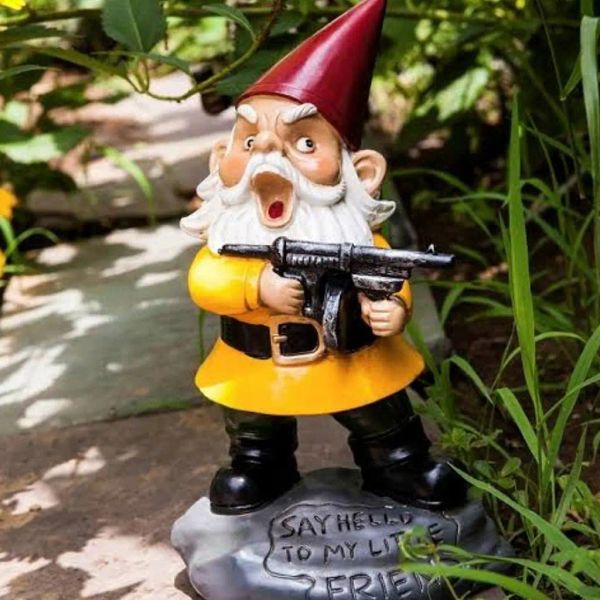 Esculturas diga olá ao meu amiguinho gnomo de jardim, estátuas de gnome irritado de jardim, enfeites de boneca gnome de natal em resina, decoração de casa engraçada ao ar livre