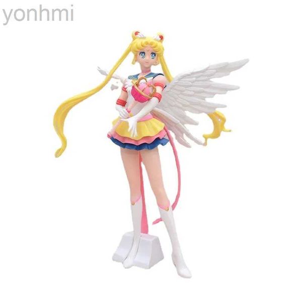 Action Figures Toy 23 cm Sailor Moon Figure Tsukino Usagi Statua Manga Hentai Anime Action Figurine Kawaii Beauty Girl Collezione di bambole Regalo Giocattolo per bambini ldd240314