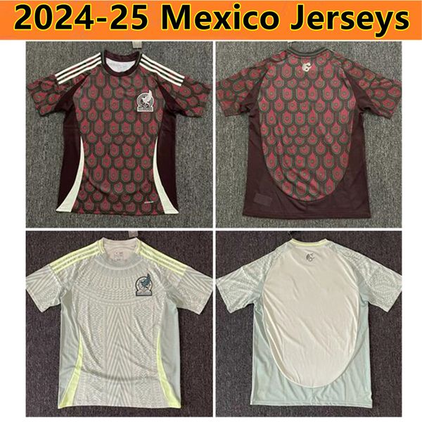 S-4XL México 2024 Copa Americaes RAUL CHICHARITO Camisas de futebol 2023 LOZANO DOS SANTOS 24 25 H.LOZANO Camisas de futebol masculinas Uniformes Versão para fãs