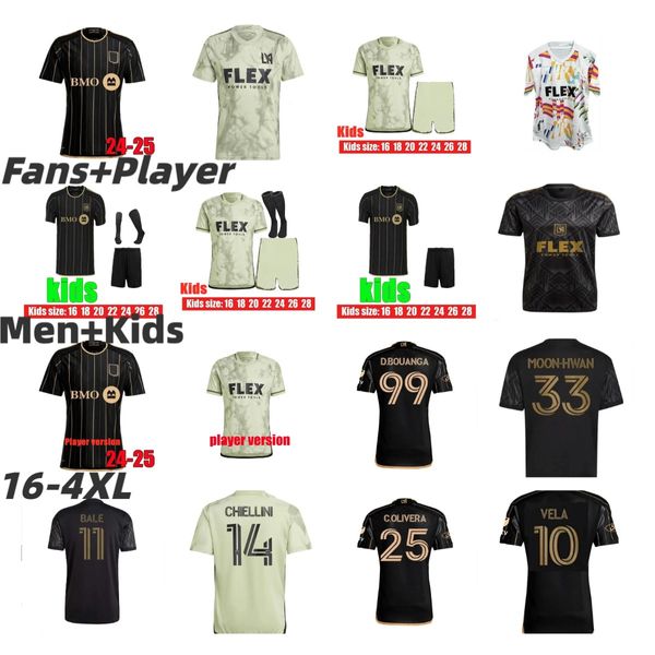 Torcedor e jogador versão 24 25 camisas de futebol LAFC 2024 2025 VELA CHIELLINI ACOSTA D.BOUANGA KAYE ROSSI Los Angeles FC camisas de futebol TILLMAN C.OLIVERA masculino kit infantil 16-4XL