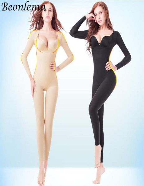 Beonlema gövdesi tam kapak vücutu şekillendirme dikişsiz zayıflama shapewear uzun kolu esnek şekillendirici kadınlar karınlar modelleme s2xl y195685781