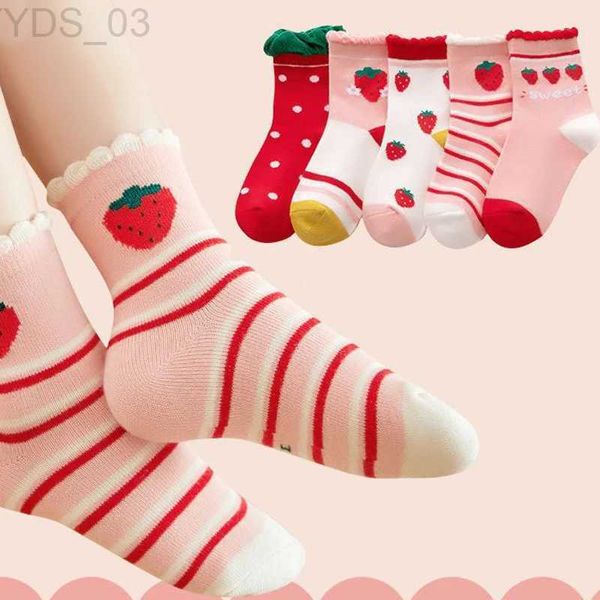 Kindersocken 5 Paare/los 0-3Y Babysocken Frühling Herbst reine Baumwolle Kindersocken für Jungen und Mädchen Niedliche Cartoon weiche atmungsaktive Socken YQ240314