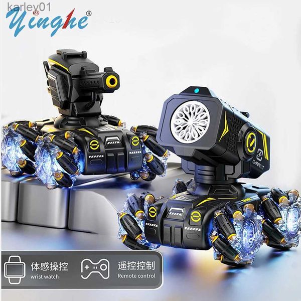 Gun oyuncakları süper havalı elektrik 4wd rc araba uzaktan kumanda oyuncak kabarcık makinesi radyo kontrolü 4x4 sürücü rock cler oyuncak kızlar için kızlar yq240314