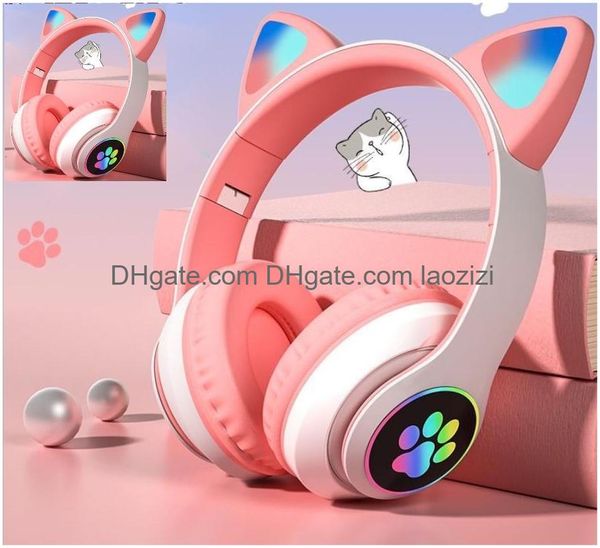 Walkie Talkie kulaklık kedi kulağı gürültü engelleme kulaklıklar Bluetooth 5.0 genç insanlar 6 renk destek ou4o damla teslimat ottdv