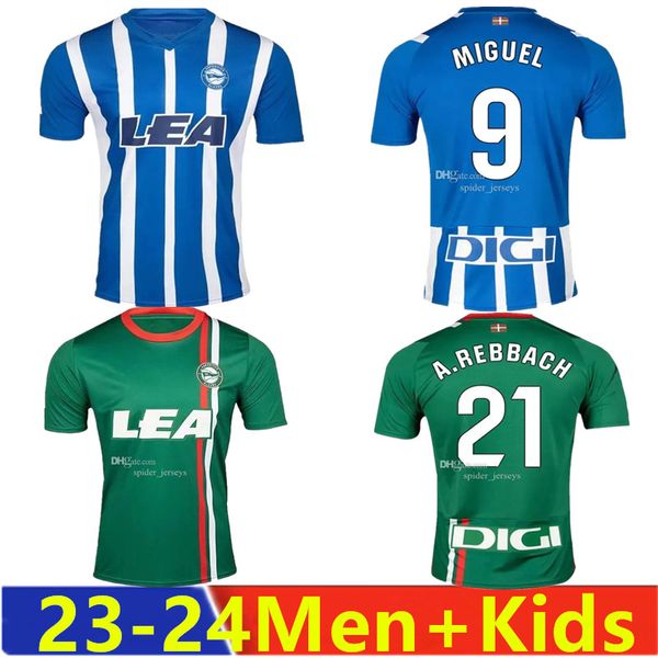 23 24 Maglia da calcio Deportivo Alaves 23 24 Camiseta de futbol LEJEUNE DUARTE ABQAR RIOJA SYLLA DE LA FUENTE ALKAIN GURIDI maglia da calcio da uomo6