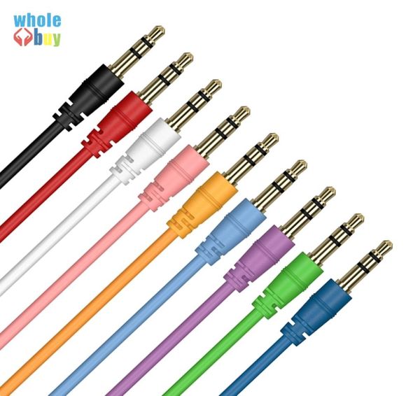 Buon regalo economico Cavo Aux da maschio a maschio Cavo audio colorato Car Audio 3,5 mm Jack Plug Cavo AUX per cuffie MP3 monouso 300pc7993926