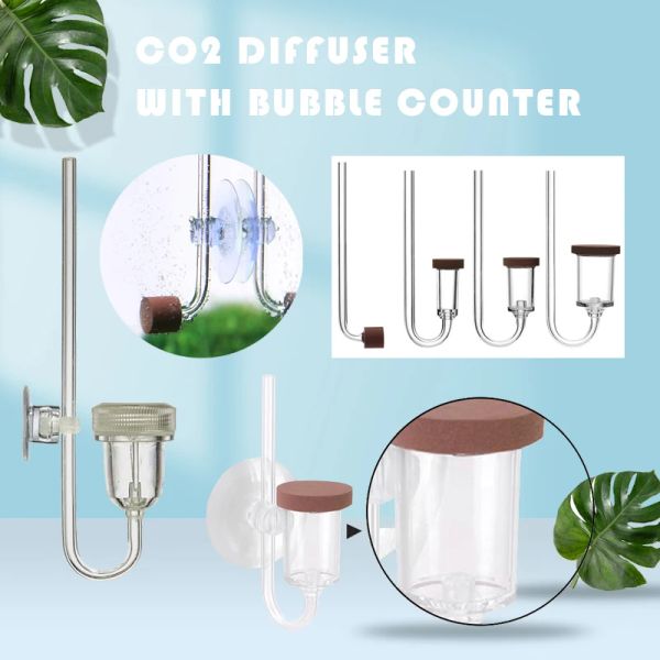 Ausrüstung Aquarium CO2 Diffusor mit Blasenzähler Twinstar Stil Zerstäuber Acryl Aquarium Wasserpflanzen Zubehör Lieferungen Sprayer