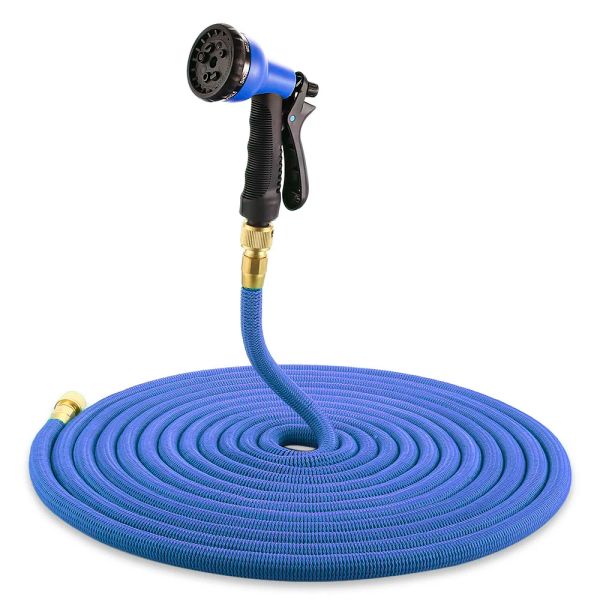 Bobine di alta qualità 15FT100FT Tubo da giardino Tubi flessibili espandibili per l'acqua Tubo in plastica con pistola a spruzzo Irrigazione a tre strati TPE