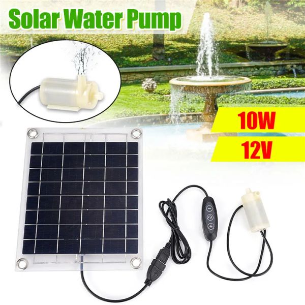 Acessórios 10w 12v painel solar alimentado fonte de água piscina lagoa jardim pulverizador de água com bomba de água fonte de aquário