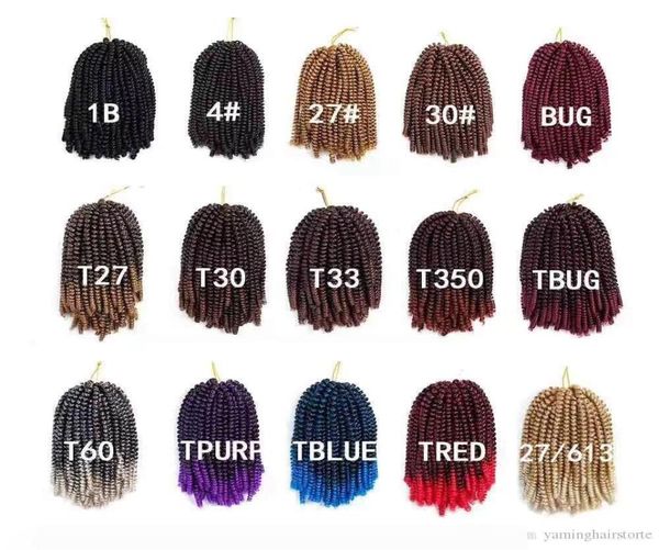 8 polegadas 60 fios Nubian Crochet Tranças Ombre Trança Sintética Bomba Extensão de Cabelo Para Fofo 8737363