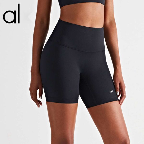 AL-yoga Pantaloncini estivi da donna Nude Summer No T Pantaloni da yoga Pantaloncini fitness a vita alta da donna Miele Pesca Hip Stretti Viaggi sportivi