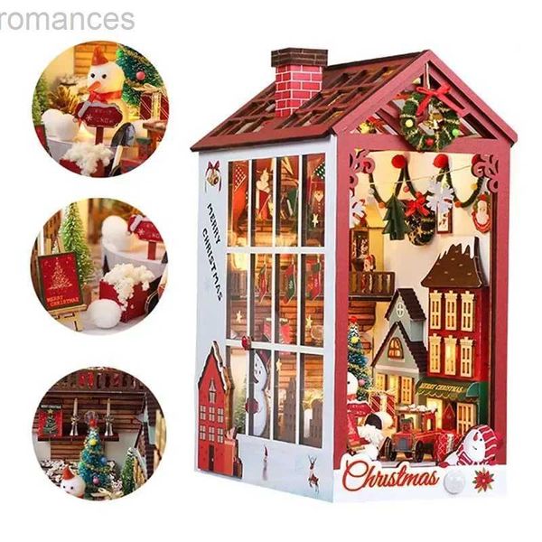 3D-Puzzles DIY 3D-Holzpuzzle Weihnachtsgeschenk Buch Nook Gesellschaftsspiele Roman Kinderspielzeug Leuchtende Dekoration Miniaturhausmodell Kinder 240314