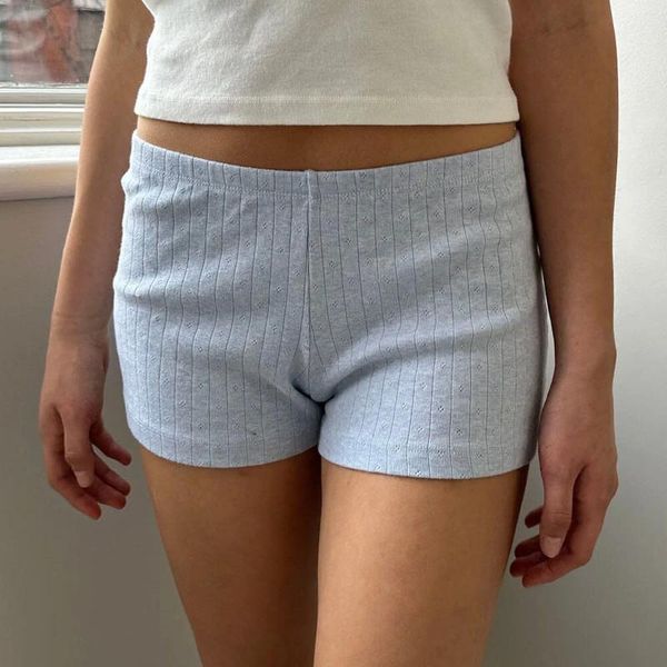 Mulheres sleepwear combhasaki mulheres y2k cleanfit cintura elástica cor sólida slim fit verão pijama lounge shorts estéticos sleep bottoms