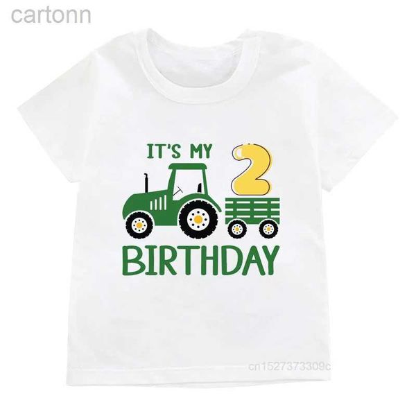 T-shirt per bambini ItS My 1-10 Birthday T-shirt per ragazzi/ragazze Cool Farm Tractor Abbigliamento stampato Bambini Happy Party Gifts Baby Soft Tee Tops ldd240314