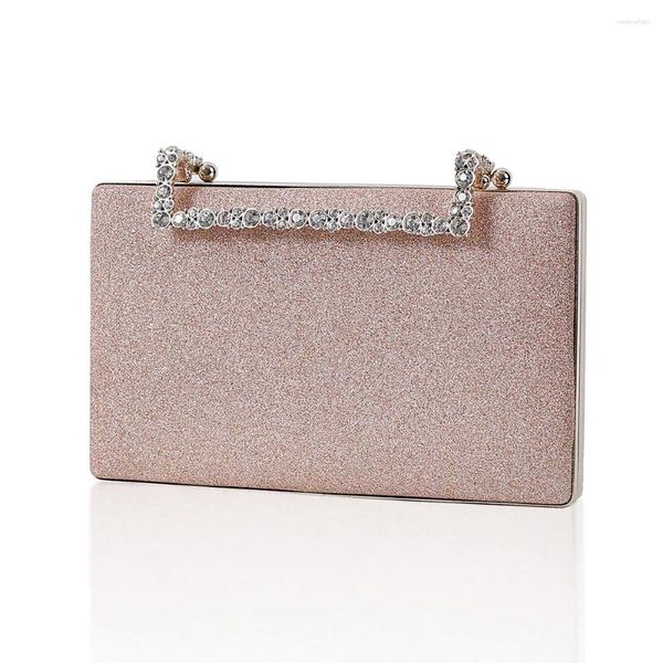 Abendtaschen 2024 Diamant Clutch Bag für Frauen Silber Hochzeit Geldbörse Kette Schulter Party Handtasche Pailletten