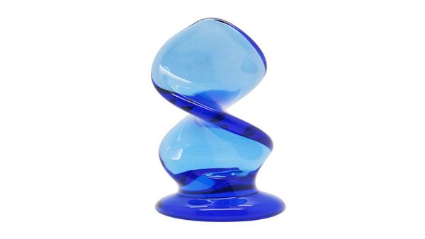 Eiszapfen und drehen sich blau Kristallspirale Glas Anal Sex Dildo Spielzeug für Paare Unisex Sexy Produkte erotische Sexspielzeuge 174024590459