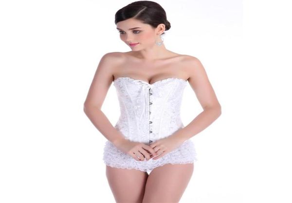 Nupcial Women039s Espartilho Top Lace Trim Cintura Barriga Bustiers Espartilhos Plus Gótico Sexy Lingerie Corselet Steampunk Overbust Body1573948