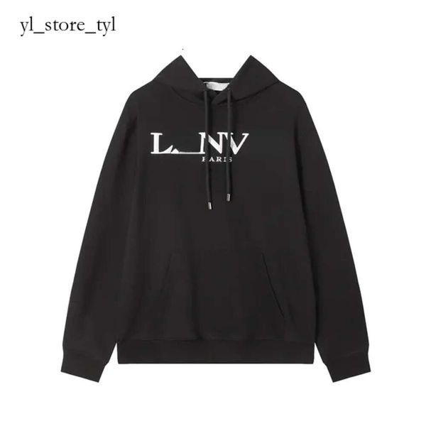 Lanvins Hoodie Homem Lanvins Camiseta Vestir Mens Hoodie Designer Moletom Sudaderas Felpa Felpe Sweater Mens Mulheres Hoodie Lanvin Camisa Moda Lanvin 1960