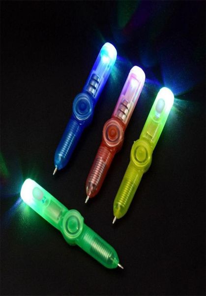 Kugelschreiber 1PC LED Bunte leuchtende Spinning Pen Rolling Ball Point Lernen Bürobedarf Zufällige Farbe6555327