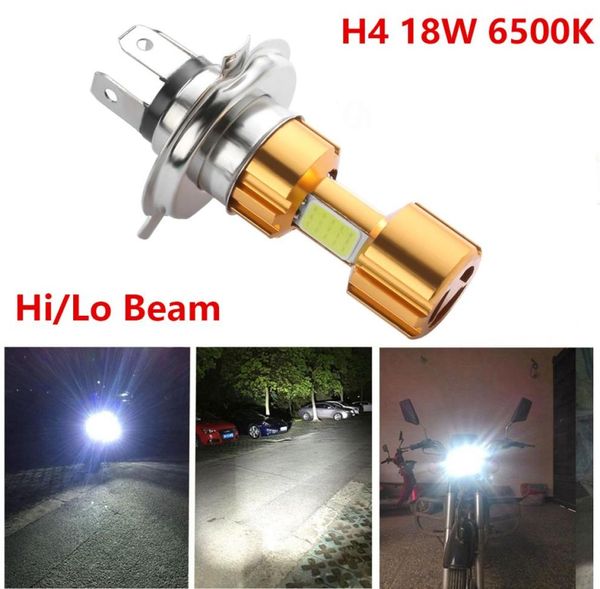 H4 18W LED 3 COB DC 12V Белый Мотоцикл Фара Лампа 2000LM 6500K HiLo Beam Высокая Мощность Супер Яркий Свет lamp8422904