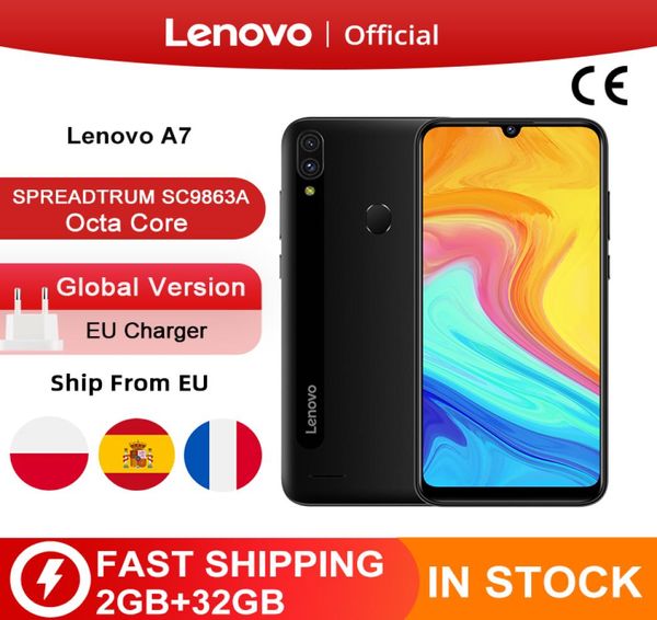 Смартфон Global Verdion Lenovo A7, восьмиядерный процессор, 2 ГБ, 32 ГБ, 6-дюймовый HD-экран, 4000 мАч, двойная камера, мобильный телефон9214748