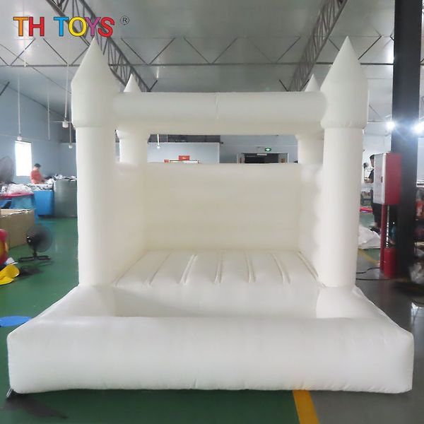 15x15x10 pés inflável ao ar livre aniversário de casamento Bouncer branco Jumper Bouncy Castle com piscina de bolinhas para crianças/moderna casa de salto branca + piscina, tem muito espaço para saltar