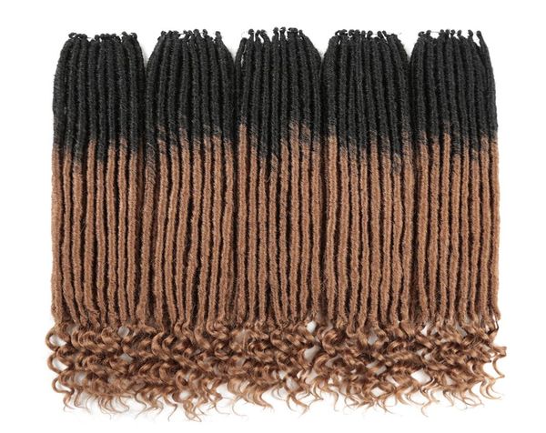 Tranças de crochê faux locs 20 tamanhos macios naturais kanekalon extensão de cabelo sintético 18 suportes pacote deusa locks8099048