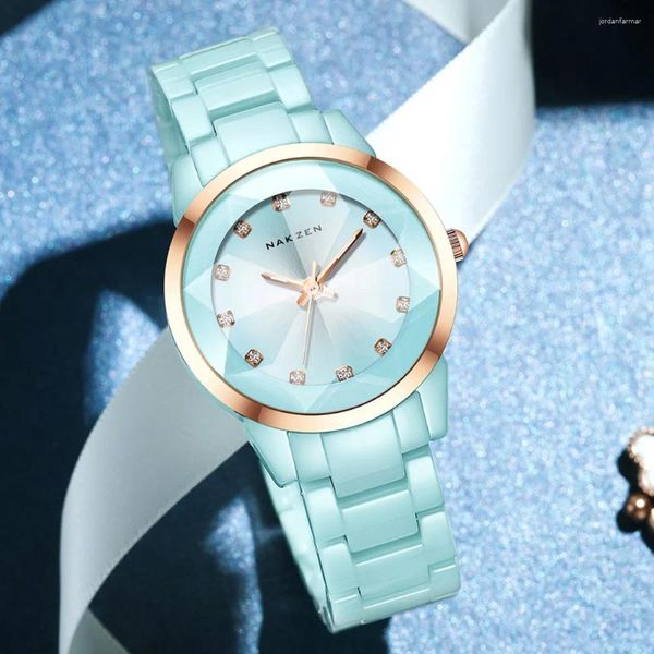 Orologi da polso NAKZEN Orologi da donna Bracciale casual da donna alla moda Orologio in ceramica colorata Top Dress Orologio femminile