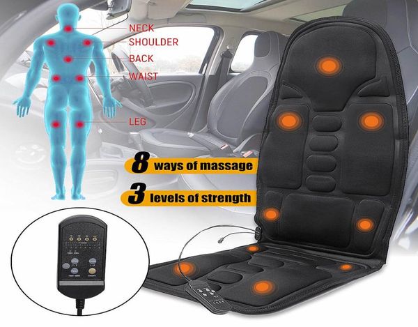 11022024V Car Home Office FullBodyMassage Almofada Back Neck Massage Chair Massage Relaxamento Assento de carro Calor Vibrar Colchão8363580