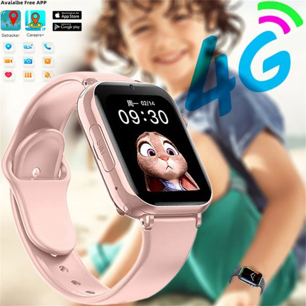 Relógios 4G SIM Card Kids Smart Watch 1.85inch Full Touch Smartwatch com WeChat Video Chat Game Câmera Remota Baby Monitor Relógios Inteligentes