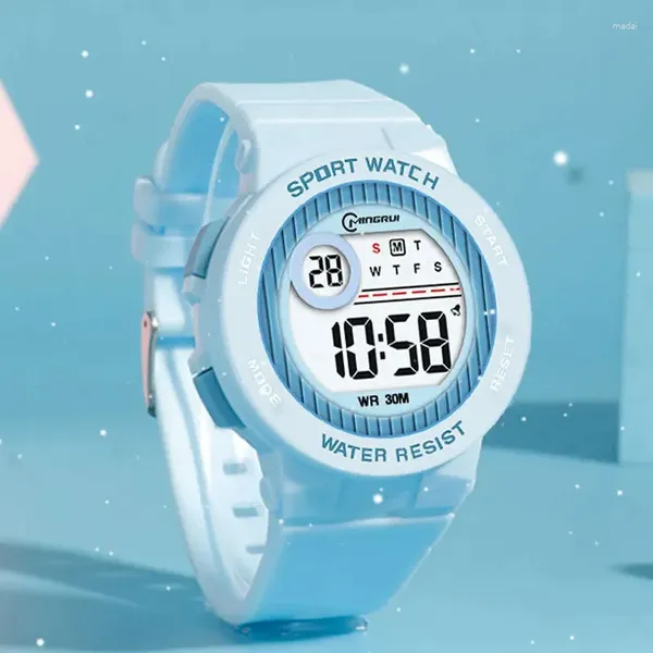 Relógios de pulso casual digital senhoras esporte relógio estudante despertador relógios para crianças cronômetro ao ar livre relógio de pulso eletrônico