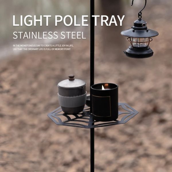 Mobiliário novo suporte de lanterna de metal antideformado dobrável lâmpada pendurado pólo acampamento ao ar livre piquenique pesca liga alumínio suporte luz