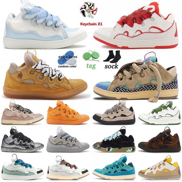 Luxuriöse Designer-Schnürschuhe von Lanvinics aus Mesh-Gewebe, Bordsteinkante, Damen- und Herren-Mokassins mit geprägter Gummisohle, Nappaleder-Plateau-Turnschuhe, Tennisschuh