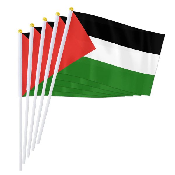 Acessórios Pterossaur 14*21 cm Bandeira da mão da Palestina, Palestina Bandeira Nacional Mundial Possos Decoração Decoração Presentes de Mão Pequena Bandeira de ondulação