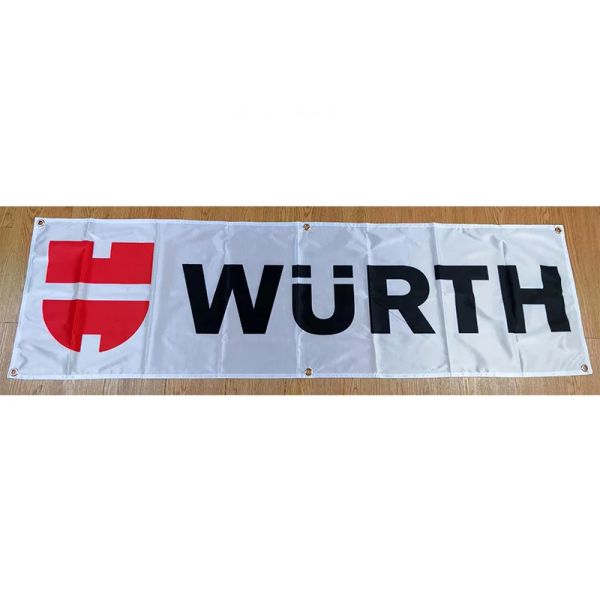 Аксессуары 130GSM 150D полиэстер Материал Wurth Oil Banner 1,5 фута * 5 футов (45 * 150 см) Размер Рекламный декор Флаг yhx282