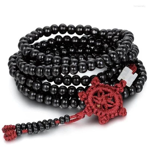 Strang tibetisches Sandelholz, buddhistischer Buddha, 216 Gebetsperlen, Mala-Armband/Halskette