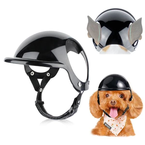 Bonés capacetes para animais de estimação para cães pequenos e médios gatos capacete ao ar livre mini cabeça protegendo chapéu seguro filhote de cachorro bicicleta doggy boné acessórios para animais de estimação