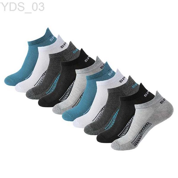 Детские носки 10 пар хлопковых мужских коротких носков до щиколотки высокого качества из дышащей сетки Спортивные повседневные женские летние тонкие носки с низким вырезом для мужчин YQ240314