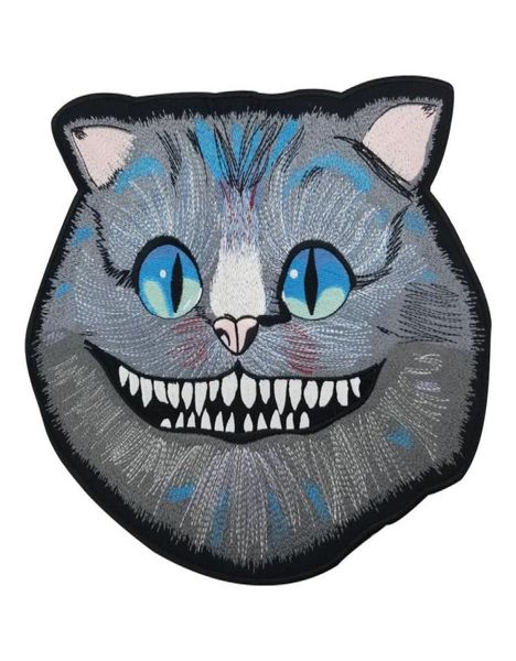 Cheshire Cat Ceket Rider Biker Patch 4736035 için büyük boyutta büyük işlemeli yama demir