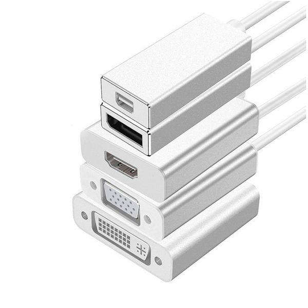 USB Tip C - DVI HD VGA Displayport Mini DP Kablo Adaptör Video Dönüştürücü Telefon Dizüstü Bilgisayar Dizüstü Bilgisayar HDTV