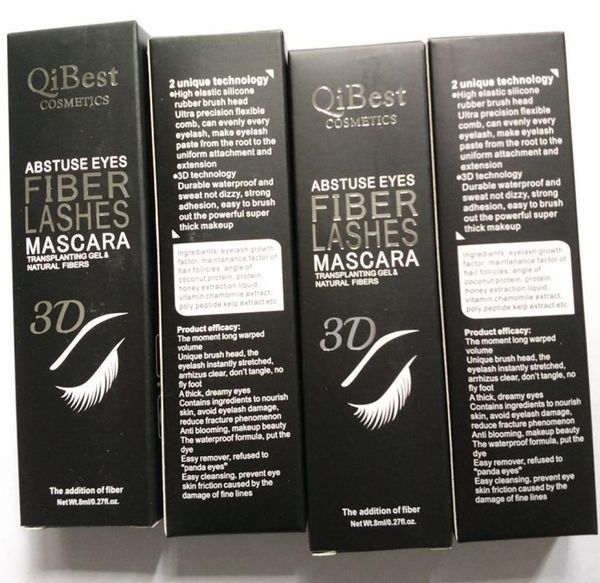 Qi 3D Fiber Lashes Тушь для ресниц Косметическая тушь для ресниц Черная двойная тушь для ресниц Набор для макияжа ресниц Водонепроницаемая новая тушь для ресниц 120 комплектов слотов D3741367