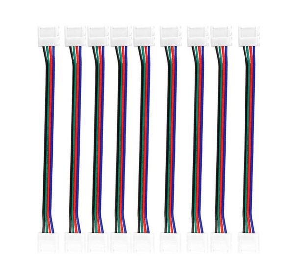 Разъемы для светодиодных лент RGB, 10 мм, 4 контакта, кабель без пайки, провод печатной платы к 4-контактному гнездовому адаптеру для SMD 3528 50502469346